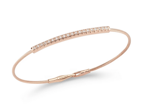 14K Rose Gold Diamond Wire Bracelet