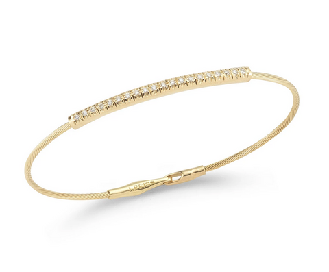 14K Yellow Gold Diamond Wire Bracelet