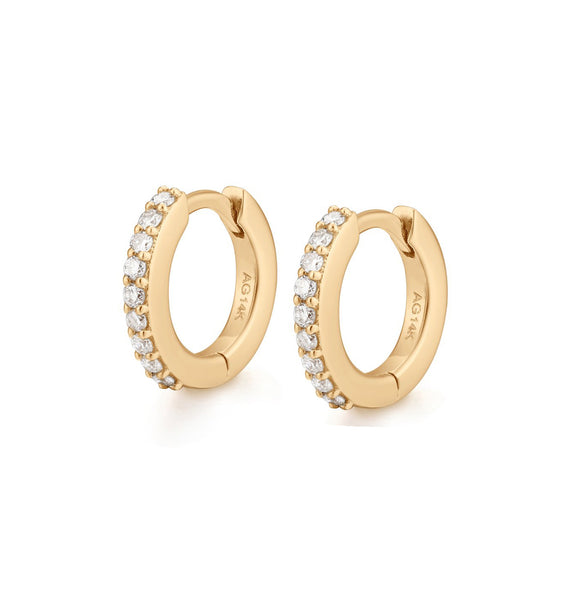 CARLY | Mini Diamond Huggie Hoop Earrings