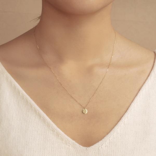 DOT | Shiny Disc Pendant Necklace