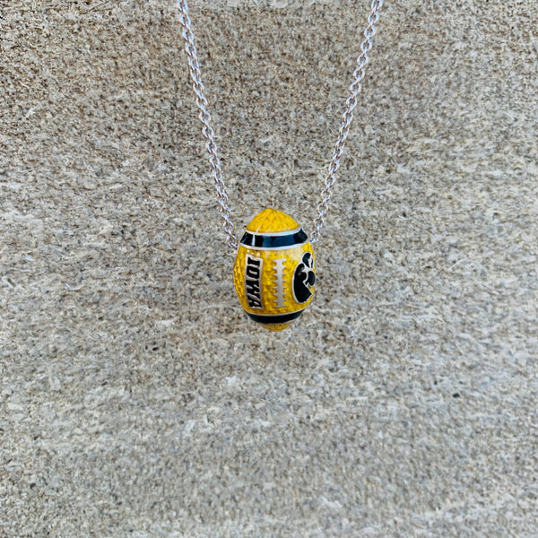 Iowa Enamel Football Pendant