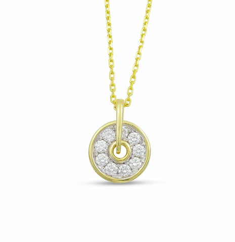 Diamond “Spinning Disc” pendant with 18″ chain