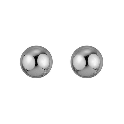 Sterling Silver Rhodium Plated Hollow Ball Studs