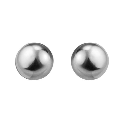 Sterling Silver Rhodium Plated Ball Studs