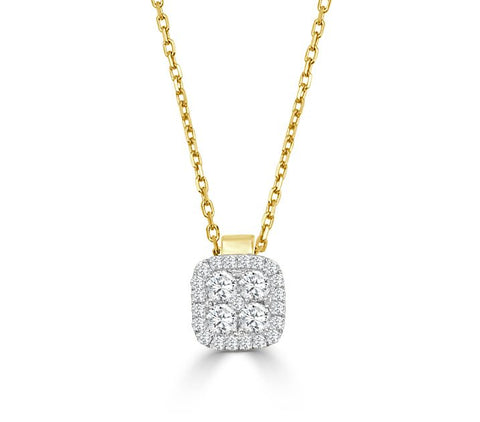 Small Diamond “Firenze II” Pendant with 18″ chain
